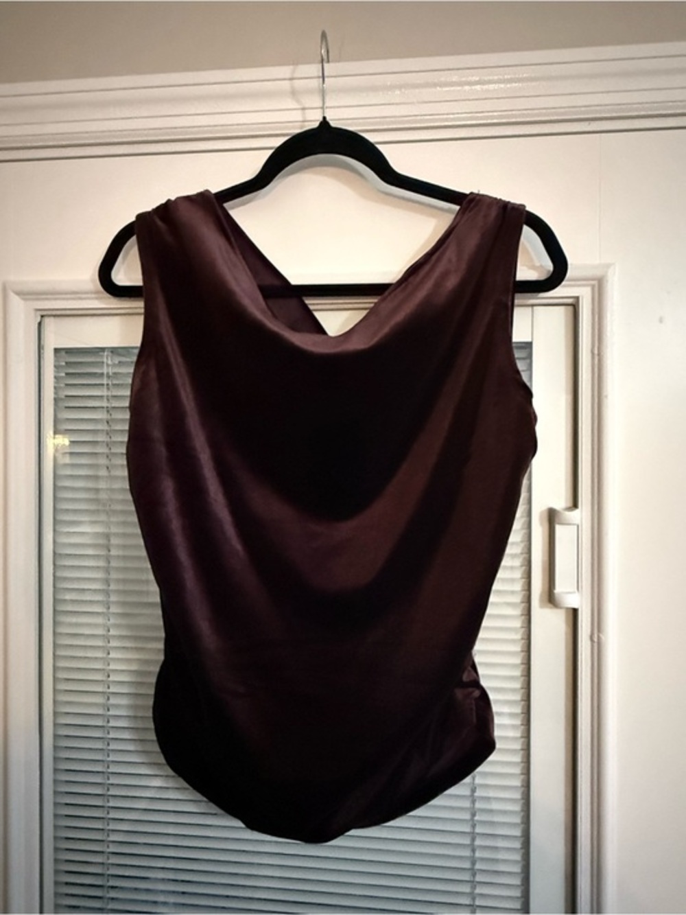 Old Navy Satin Cowl Neck Sleeveless Top in Deep Plum | XL | NWT